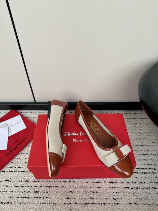 FERRAGAM * 24/Early Spring New SF Ferragamo Flat Single ShoesThis year's hot bow tie is pair45kxc8si - Image 4
