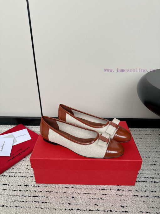 FERRAGAM * 24/Early Spring New SF Ferragamo Flat Single ShoesThis year's hot bow tie is pair45kxc8si - Image 5
