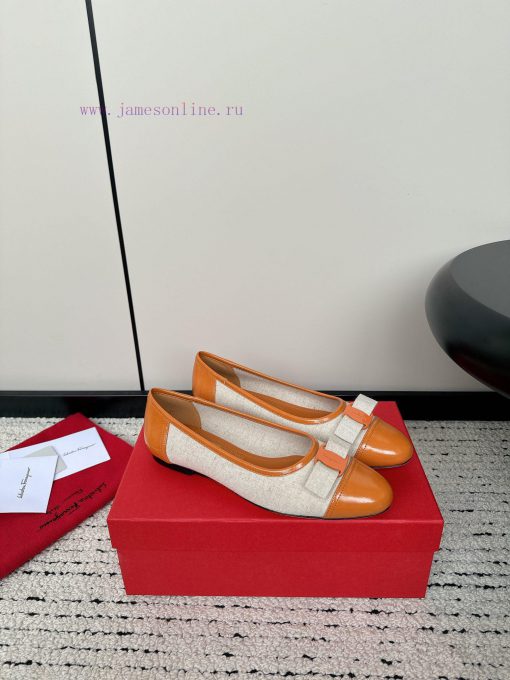 FERRAGAM * 24/Early Spring New SF Ferragamo Flat Single ShoesThis year's hot bow tie is pairod4eloxh - Image 5