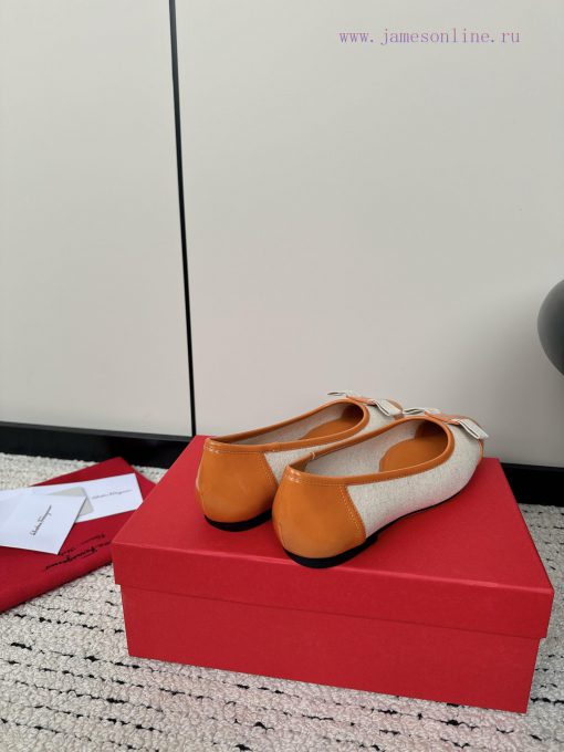 FERRAGAM * 24/Early Spring New SF Ferragamo Flat Single ShoesThis year's hot bow tie is pairod4eloxh - Image 6