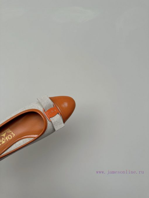 FERRAGAM * 24/Early Spring New SF Ferragamo Flat Single ShoesThis year's hot bow tie is pairod4eloxh - Image 9