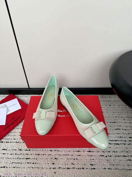 FERRAGAM * 24/Early Spring New SF Ferragamo Flat Single ShoesThis year's hot bow tie is pair9238fmfi - Image 3
