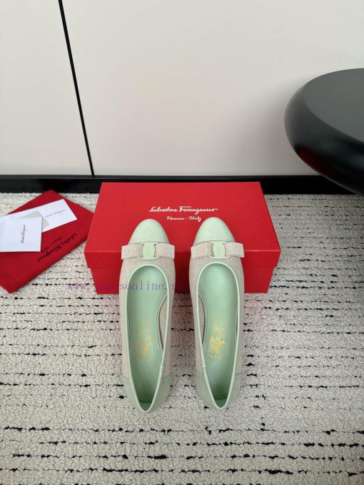 FERRAGAM * 24/Early Spring New SF Ferragamo Flat Single ShoesThis year's hot bow tie is pair9238fmfi - Image 7
