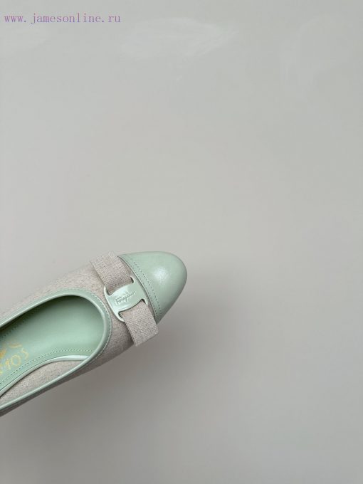 FERRAGAM * 24/Early Spring New SF Ferragamo Flat Single ShoesThis year's hot bow tie is pair9238fmfi - Image 9