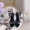 Ren * Caovell *'s new snake shaped rhinestone high-heeled sandals always exude a fairy like asfbf9wq
