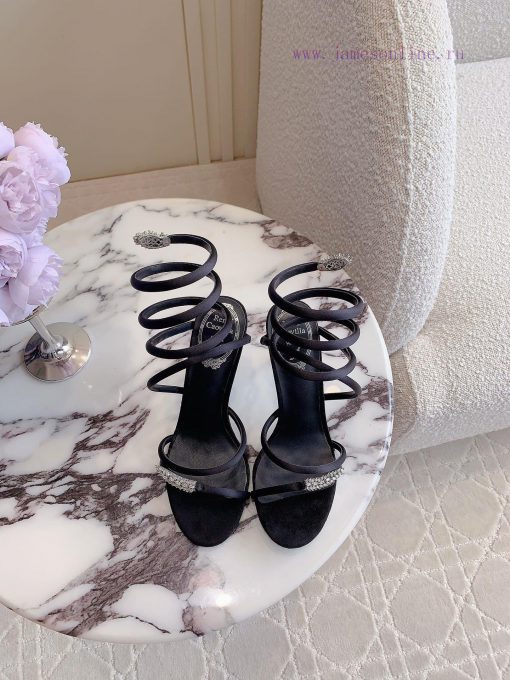 Ren * Caovell *'s new snake shaped rhinestone high-heeled sandals always exude a fairy like asfbf9wq