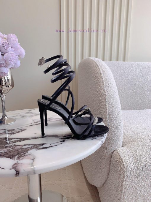 Ren * Caovell *'s new snake shaped rhinestone high-heeled sandals always exude a fairy like asfbf9wq - Image 3
