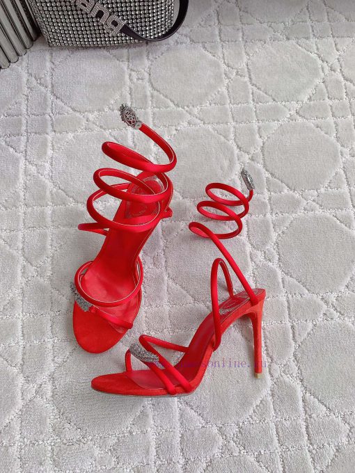 Ren * Caovell *'s new snake shaped rhinestone high-heeled sandals always exude a fairy like pdq95uf0 - Image 6