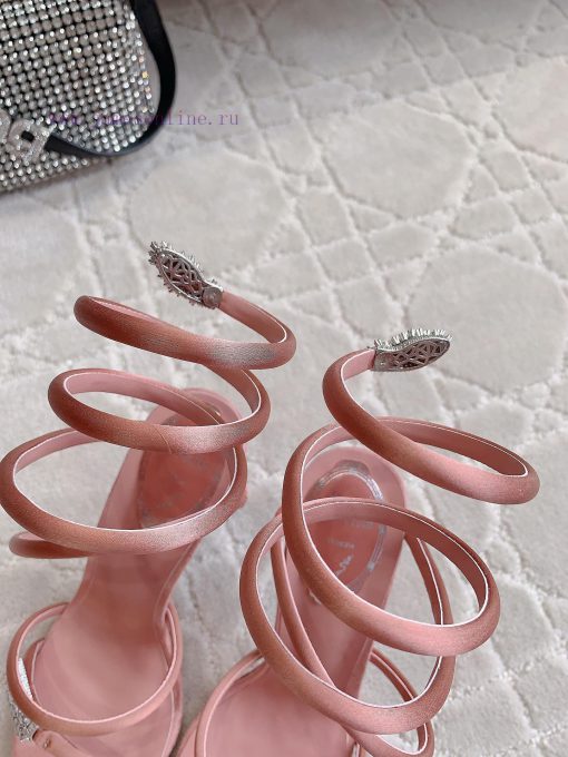 Ren * Caovell *'s new snake shaped rhinestone high-heeled sandals always exude a fairy like 78y3mqns - Image 8