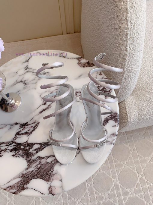 Ren * Caovell *'s new snake shaped rhinestone high-heeled sandals always exude a fairy like dnb1anny