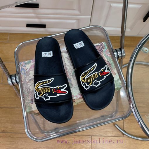 In stock Gucci slippersGucci 2024 couple beach slippers in a single dragOriginal mold openinnei129t6 - Image 5