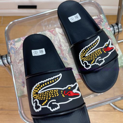 In stock Gucci slippersGucci 2024 couple beach slippers in a single dragOriginal mold openinnei129t6 - Image 6