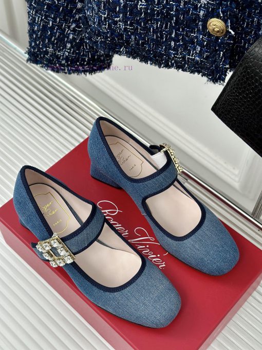 Roger Vivier | RV Classic Diamond BuckleRough heeled Mary Jane single shoesFull of girlish saixym4e7 - Image 4
