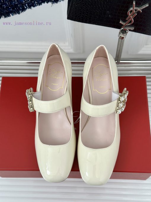 Roger Vivier | RV Classic Diamond BuckleRough heeled Mary Jane single shoesFull of girlish shihslsm0 - Image 5