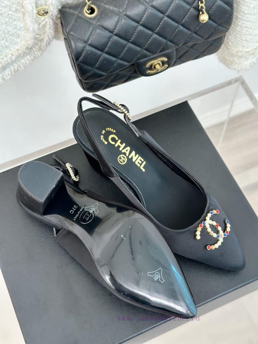 Chanel | Chanel 24P New Product ClassicDouble C-pointed back empty sandalsThe shoe upper is gel5pvaj - Image 10