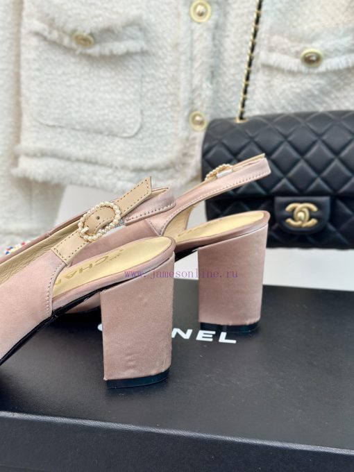 Chanel | Chanel 24P New Product ClassicDouble C-pointed back empty sandalsThe shoe upper is tv7ec71f - Image 7