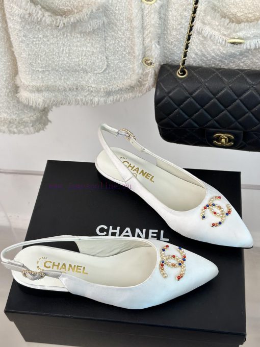 Chanel | Chanel 24P New Product ClassicDouble C-pointed back empty sandalsThe shoe upper is giy6o0xd - Image 4
