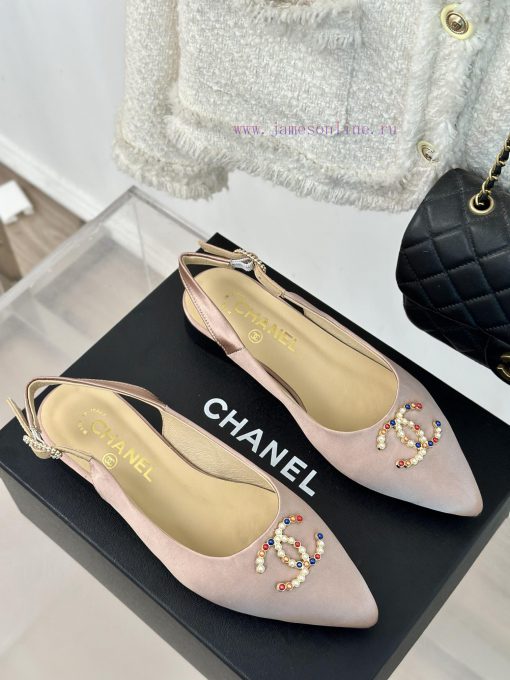 Chanel | Chanel 24P New Product ClassicDouble C-pointed back empty sandalsThe shoe upper is hyq56k3f - Image 4