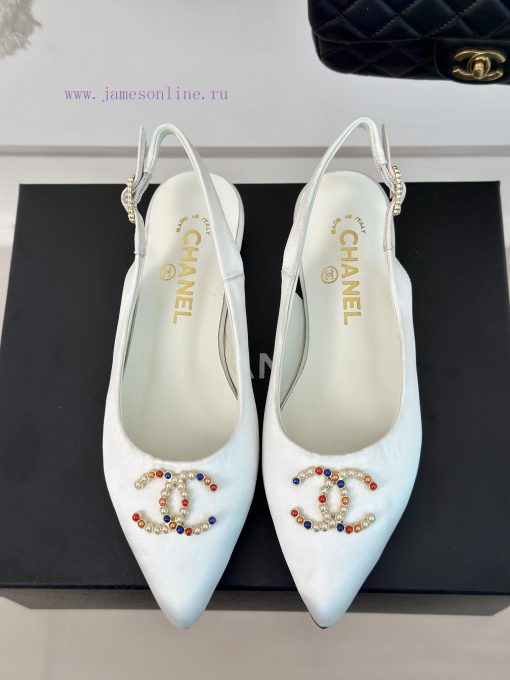 Chanel | Chanel 24P New Product ClassicDouble C-pointed back empty sandalsThe shoe upper is giy6o0xd - Image 5