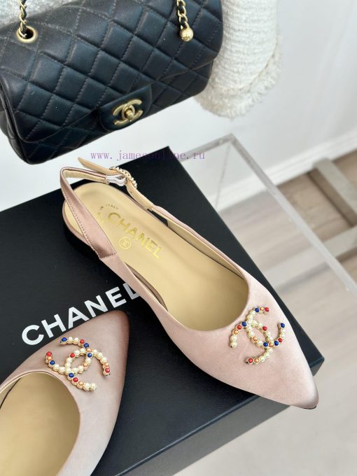 Chanel | Chanel 24P New Product ClassicDouble C-pointed back empty sandalsThe shoe upper is hyq56k3f - Image 6