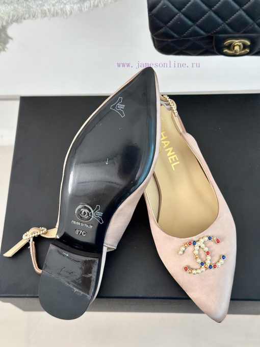 Chanel | Chanel 24P New Product ClassicDouble C-pointed back empty sandalsThe shoe upper is hyq56k3f - Image 10