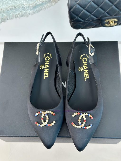 Chanel | Chanel 24P New Product ClassicDouble C-pointed back empty sandalsThe shoe upper is s88na4v4 - Image 5
