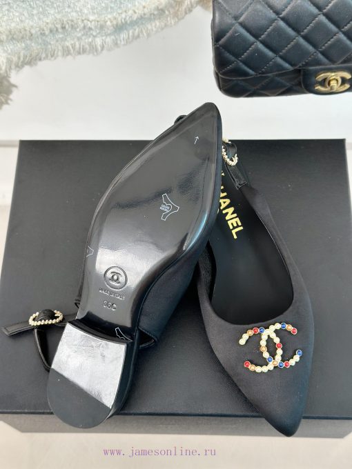 Chanel | Chanel 24P New Product ClassicDouble C-pointed back empty sandalsThe shoe upper is s88na4v4 - Image 10