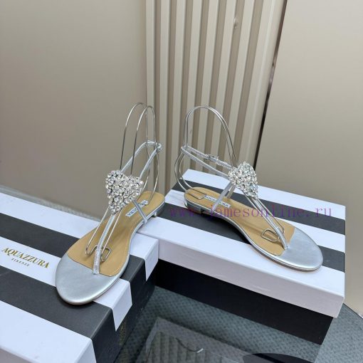 The mostAQUAZURA Flat Bottom Big Pineapple Water Diamond Mesh Decorative High Heels2024 spririqglsvu - Image 4