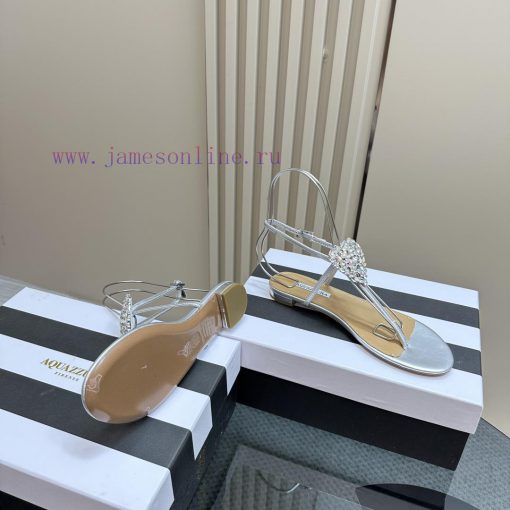 The mostAQUAZURA Flat Bottom Big Pineapple Water Diamond Mesh Decorative High Heels2024 spririqglsvu - Image 5