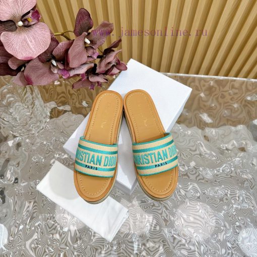 Top tierDIOR2024/𝐒𝐧𝐞𝐰 Spring/Summer New Product Thick Bottom Color blocked Slippers DIOR Dioafsas17f - Image 4