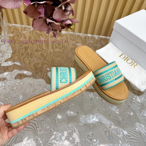 Top tierDIOR2024/𝐒𝐧𝐞𝐰 Spring/Summer New Product Thick Bottom Color blocked Slippers DIOR Dioafsas17f - Image 7