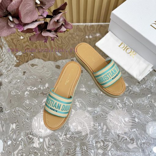 Top tierDIOR2024/𝐒𝐧𝐞𝐰 Spring/Summer New Product Thick Bottom Color blocked Slippers DIOR Dioafsas17f - Image 8