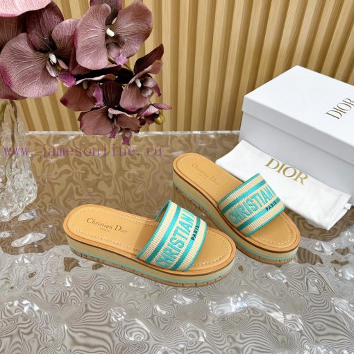 Top tierDIOR2024/𝐒𝐧𝐞𝐰 Spring/Summer New Product Thick Bottom Color blocked Slippers DIOR Dioafsas17f - Image 9