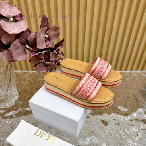 Top tierDIOR2024/𝐒𝐧𝐞𝐰 Spring/Summer New Product Thick Bottom Color blocked Slippers DIOR Dio3ox3pv4l - Image 3