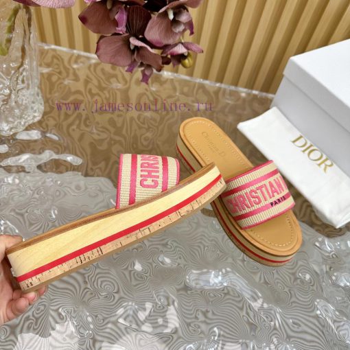 Top tierDIOR2024/𝐒𝐧𝐞𝐰 Spring/Summer New Product Thick Bottom Color blocked Slippers DIOR Dio3ox3pv4l - Image 9