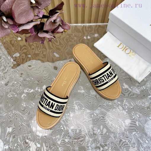 Top tierDIOR2024/𝐒𝐧𝐞𝐰 Spring/Summer New Product Thick Bottom Color blocked Slippers DIOR Dio6lbrkoas - Image 9