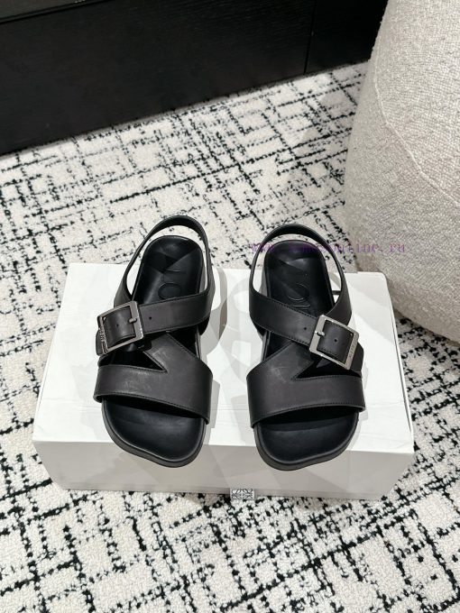 Couple styleLOEWE 24/Spring/Summer New Cross Leather Wrap Boken Shoes Beach Shoes Cool Slipp803pluz8