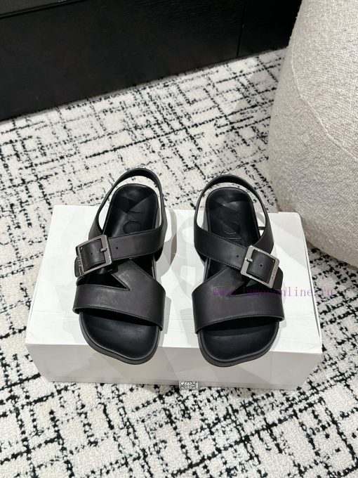 Couple styleLOEWE 24/Spring/Summer New Cross Leather Wrap Boken Shoes Beach Shoes Cool Slipp803pluz8 - Image 2