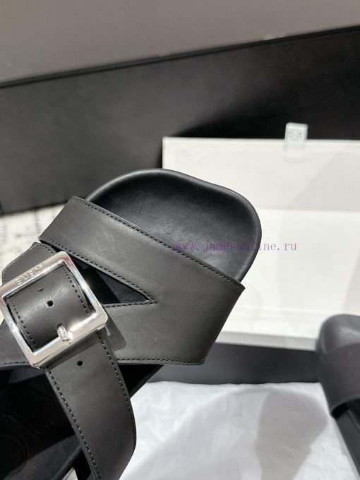 Couple styleLOEWE 24/Spring/Summer New Cross Leather Wrap Boken Shoes Beach Shoes Cool Slipp803pluz8 - Image 8