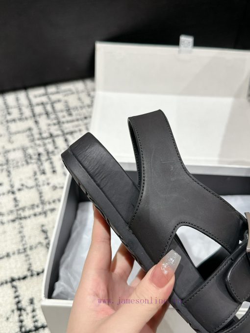Couple styleLOEWE 24/Spring/Summer New Cross Leather Wrap Boken Shoes Beach Shoes Cool Slipp803pluz8 - Image 9