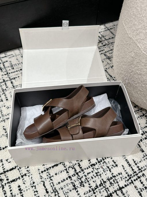 Couple styleLOEWE 24/Spring/Summer New Cross Leather Wrap Boken Shoes Beach Shoes Cool Slipp1ntqqni3 - Image 6