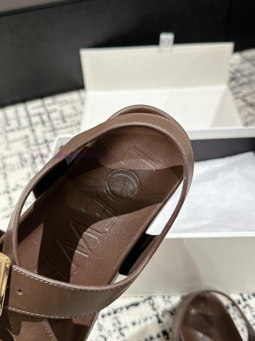 Couple styleLOEWE 24/Spring/Summer New Cross Leather Wrap Boken Shoes Beach Shoes Cool Slipp1ntqqni3 - Image 8