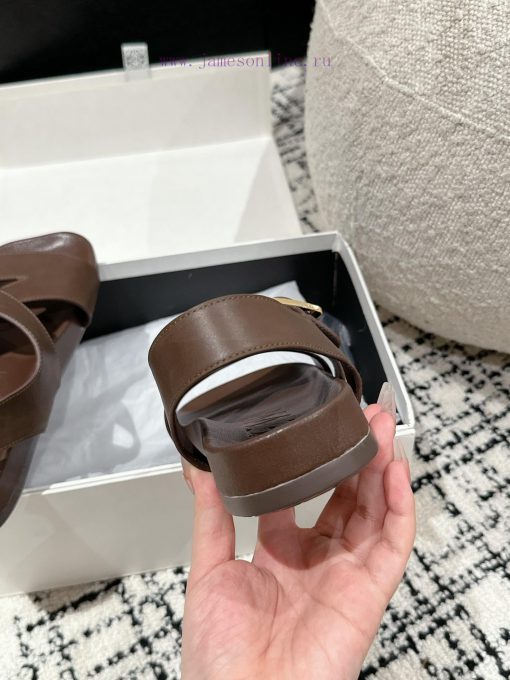 Couple styleLOEWE 24/Spring/Summer New Cross Leather Wrap Boken Shoes Beach Shoes Cool Slipp1ntqqni3 - Image 9