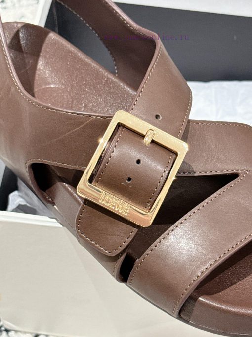 Couple styleLOEWE 24/Spring/Summer New Cross Leather Wrap Boken Shoes Beach Shoes Cool Slipp1ntqqni3 - Image 10