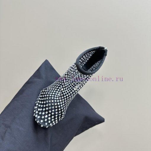 DOLCE&GABBANA women's high-heeled rhinestone mesh boots, elastic design, pull design, high hz01x2qwm - Image 10