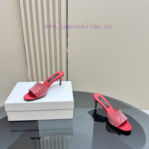 DOLCE&GABBANA women's rhinestone slippers with gold identification nameplateSole leather out7q2dutqz - Image 7