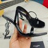 Saint Laurent slim heeled sandals 2024 early autumn synchronized YSL rhinestone buckle decor1ji1lxyc
