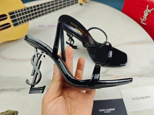 Saint Laurent slim heeled sandals 2024 early autumn synchronized YSL rhinestone buckle decor1ji1lxyc