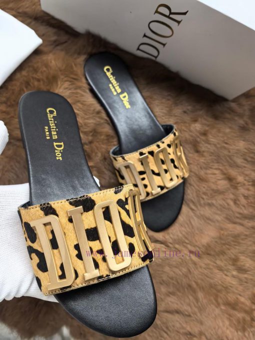 Top [Strong] [Strong] Dior 2024s New Fashion Show Explosive Letter Metal Logo Lazy Slippers,xqrhysdu - Image 3