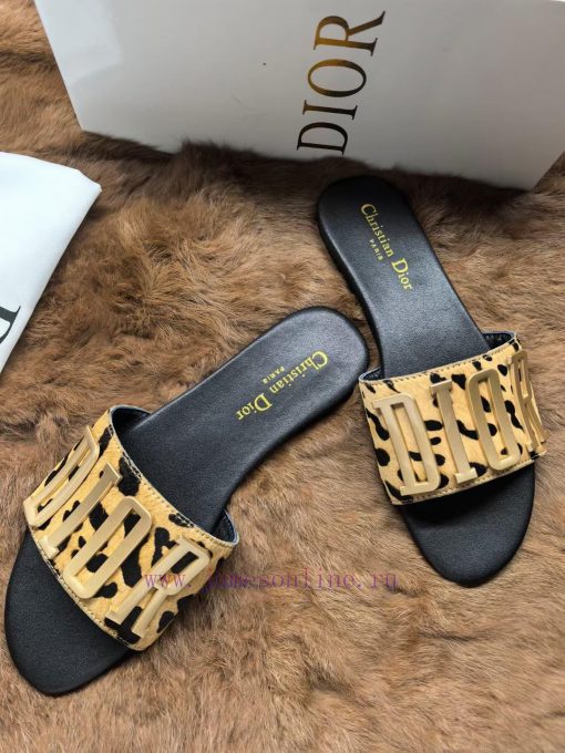 Top [Strong] [Strong] Dior 2024s New Fashion Show Explosive Letter Metal Logo Lazy Slippers,xqrhysdu - Image 6